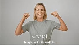  Presentation with cheerful - Presentation theme having portrait-of-a-young-cheerful and a gray colored foreground