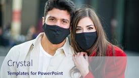  Presentation with masks - Audience pleasing presentation design consisting of portrait-of-a-young-couple backdrop and a sky blue colored foreground