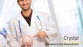  Presentation with holding hands old young - Colorful slide deck enhanced with portrait of a young doctor backdrop and a lemonade colored foreground