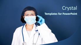  Presentation with mask nurse - Beautiful theme featuring portrait-of-a-young-female backdrop and a ocean colored foreground