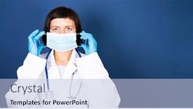  Presentation with mask nurse - PPT layouts enhanced with portrait-of-a-young-female background and a light blue colored foreground
