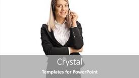  Presentation with female - PPT theme having portrait-of-a-young-female background and a  colored foreground