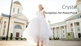  Presentation with orthodox - Amazing presentation design having portrait-of-a-young-girl backdrop and a cool aqua colored foreground