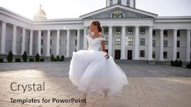  Presentation with orthodox - Cool new PPT layouts with portrait-of-a-young-girl backdrop and a soft green colored foreground