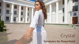  Presentation with orthodox - Presentation theme consisting of portrait-of-a-young-girl background and a mint green colored foreground