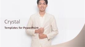  Presentation with young man wearing a hat - Amazing PPT theme having portrait-of-a-young-handsome backdrop and a lemonade colored foreground