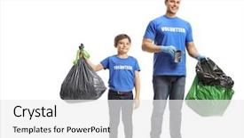  Presentation with plastic bags - Presentation theme featuring ccollect - full length portrait background and a white colored foreground