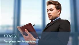  Presentation with agenda - Presentation with medicine doctor working with computer background and a sky blue colored foreground