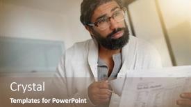  Presentation with newspaper - Colorful slide set enhanced with portrait-of-a-young-man backdrop and a violet colored foreground