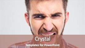  Presentation with one young man exercising handball - Audience pleasing PPT layouts consisting of portrait of a young man backdrop and a  colored foreground