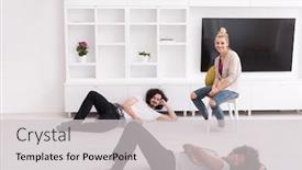  Presentation with group - Presentation featuring portrait-of-a-young-multiethnic and a  colored foreground