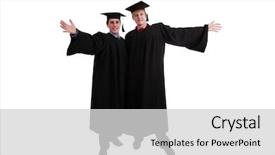  Presentation with academic - PPT layouts enhanced with academician - portrait of a young people background and a light gray colored foreground