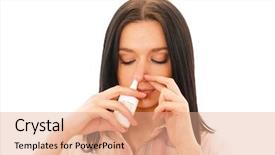  Presentation with young woman diagnosis of sti - Slide set consisting of portrait of a young sick background and a coral colored foreground