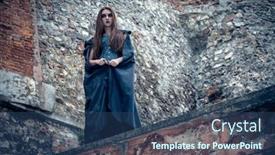  Presentation with horror - Amazing slide deck having a young witch halloween backdrop and a ocean colored foreground