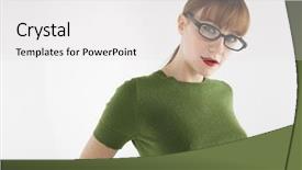  Presentation with tshirt - Presentation theme enhanced with glasses and green tshirt background and a white colored foreground