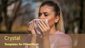  Presentation with tissue - Slides featuring portrait-of-a-young-woman background and a tawny brown colored foreground