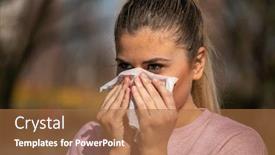  Presentation with tissue - Amazing slides having portrait-of-a-young-woman backdrop and a red colored foreground