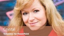  Presentation with graffiti - Presentation theme consisting of portrait-of-a-young-woman background and a coral colored foreground