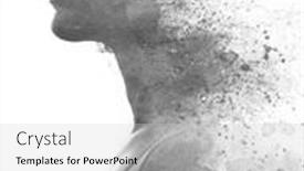  Presentation with eyes - Colorful slide deck enhanced with portrait-of-a-young-woman backdrop and a light gray colored foreground