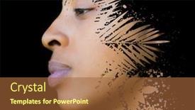  Presentation with digital art - Amazing slide deck having portrait-of-a-young-woman backdrop and a red colored foreground