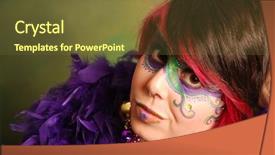  Presentation with mardi - Slides enhanced with dressed up for mardi gras background and a tawny brown colored foreground