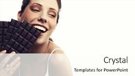  Presentation with white brick - Theme consisting of portrait of a young woman background and a white colored foreground