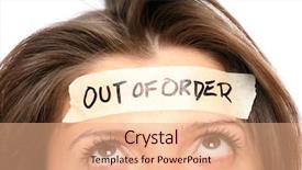  Presentation with everything - Audience pleasing theme consisting of portrait of a young woman backdrop and a coral colored foreground