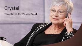  Presentation with active seniors senior e - Amazing PPT layouts having portrait of active senior woman backdrop and a  colored foreground