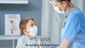  Presentation with doctor office - Presentation theme enhanced with portrait-of-adorable-little-boy background and a light blue colored foreground