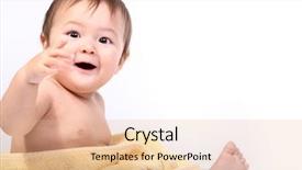  Presentation with baby oxigen - PPT theme enhanced with portrait of adorable smiling baby background and a  colored foreground