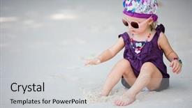  Presentation with fancy - Beautiful slides featuring portrait of adorable toddler girl fancy dressed backdrop and a light gray colored foreground