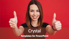  Presentation with yes - Audience pleasing PPT theme consisting of portrait of adult brunette woman backdrop and a tawny brown colored foreground