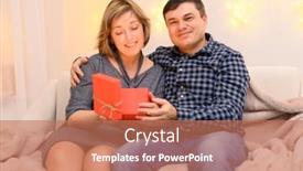  Presentation with romantic birthday couple celebrate - PPT layouts having portrait-of-adult-romantic-couple background and a coral colored foreground