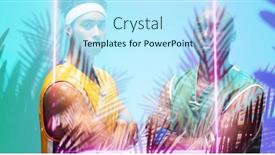  Presentation with basketball blue - Presentation theme with portrait-of-african-american-basketball background and a cool aqua colored foreground