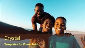  Presentation with african sunset - Presentation theme having portrait-of-african-american-cheerful background and a tawny brown colored foreground