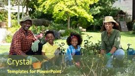  Presentation with african american children - Slide set with portrait-of-african-american-couple background and a tawny brown colored foreground