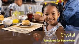  Presentation with togetherness - Slide set with portrait-of-african-american-girl background and a tawny brown colored foreground