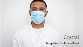  Presentation with medical profession - PPT layouts having portrait-of-african-american-male background and a sky blue colored foreground