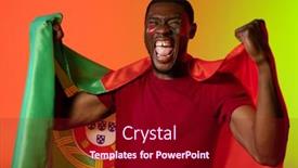  Presentation with american football - Presentation design consisting of portrait-of-african-american-male background and a crimson colored foreground