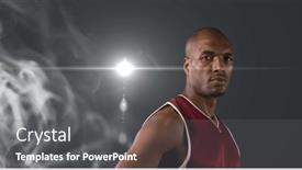  Presentation with tournament - PPT theme having portrait-of-african-american-male background and a dark gray colored foreground