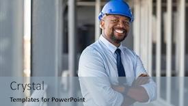  Presentation with civil engineer - Amazing slide set having portrait-of-african-american-man backdrop and a light blue colored foreground