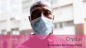  Presentation with air pollution - Theme enhanced with portrait-of-african-american-man background and a coral colored foreground