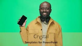  Presentation with green screen - Theme enhanced with portrait-of-african-american-man background and a yellow colored foreground