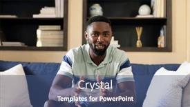  Presentation with lifestyle - Presentation design having portrait-of-african-american-mid background and a ocean colored foreground