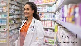  Presentation with ophthalmology african american models - Presentation featuring portrait-of-african-american-pharmacist background and a soft green colored foreground