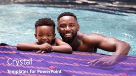  Presentation with weekend - Presentation theme featuring portrait-of-african-american-shirtless background and a light blue colored foreground