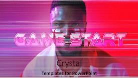  Presentation with american flag - Slide set consisting of portrait-of-african-american-soccer background and a  colored foreground