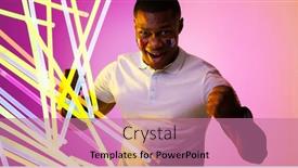  Presentation with illuminated - Slides having portrait-of-african-american-soccer background and a coral colored foreground