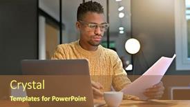  Presentation with american - PPT layouts having portrait-of-african-american-trendy background and a tawny brown colored foreground