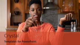  Presentation with lockdown - Amazing PPT theme having portrait-of-african-american-woman backdrop and a red colored foreground